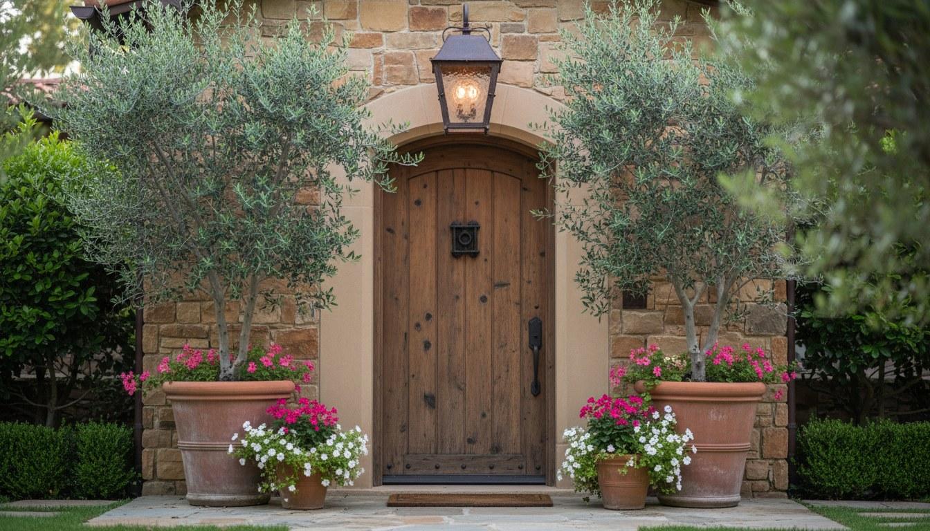 Luxury Spanish Colonial home exterior in Montecito CA with terracotta roof and mature landscaping