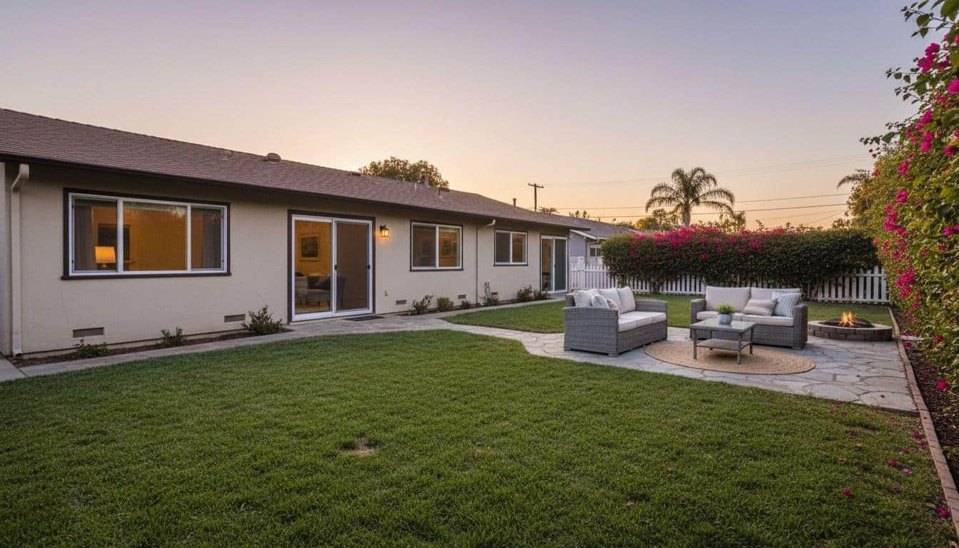 California bungalow home exterior in Carpinteria CA coastal neighborhood