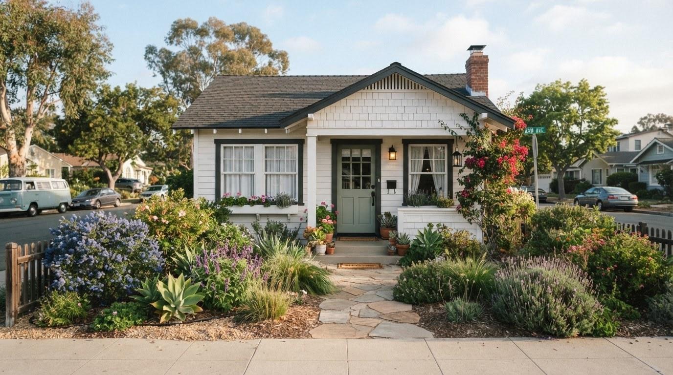 Carpinteria CA coastal cottage exterior showing curb appeal for home selling in the 93013 market